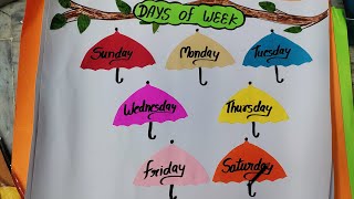 DAYS OF WEEK CHART MAKING | ENGLISH TLM | PRIMARY SCHOOL ENGLISH TLM #primaryschoolenglishtlm