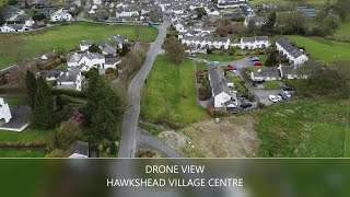 Drone view of Hawkshead Village in the Lake District. Filmed with a DJI Mavic Mini 2.