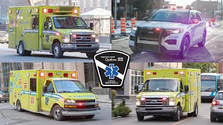 Montréal | Urgences-Santé EMS Ambulances + Advanced Care Paramedic Respond to Calls