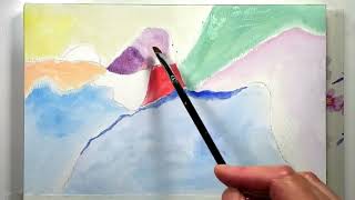 Mountain Top/Daily Abstract Art #16 / Easy Acrylic Painting Tutorial For Beginners Step By Step #326