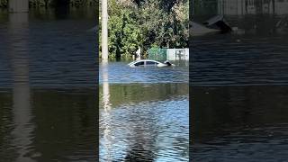 Vehicles underwater street flooded hurricane Milton #￼hurricanemilton #hurricane