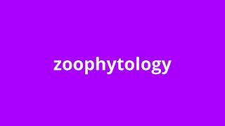 what is the meaning of zoophytology