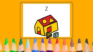 Draw House with alphabet Z | अक्षर Z के साथ हाउस कैसे बनाएं|