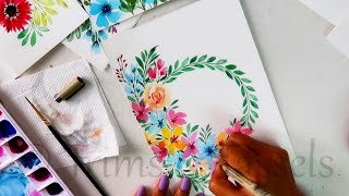 Watercolor floral composition | Easy & Creative Painting Ideas | Art & Craft