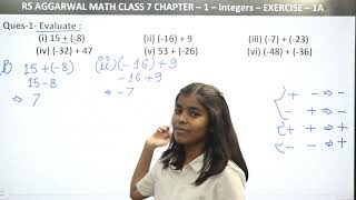 RS Aggarwal Math Class 7 Chapter 1 Integers Ex 1A Q 1 | Basic Math Glory