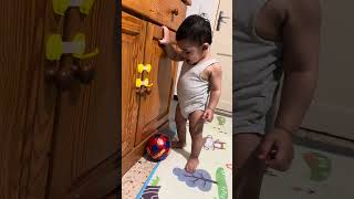 Arush playing football at 1 year old