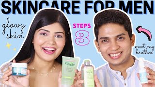 SKINCARE FOR MEN - 3 STEP Skincare Routine for GLOWY & CLEAR Skin ✨💦