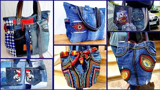 Most Beautiful Denim Handmade Recycled Tote Bags ideas 2024