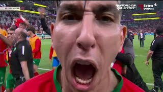 فرحة الجماهير العربية لتأهل المغرب إلى نصف نهائي كأس العالم بعد فوزها على البرتغال 1- 0