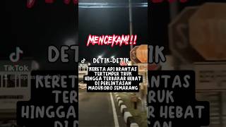 MENCEKAM!!! Detik-detik Kereta Api Brantas tertemper Truk hingga terbakar di madukoro Semarang.