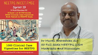 Last minute revision of important topics for NEET PG 2024 Sprint 19 E Book 1000 Clinical Vignettes