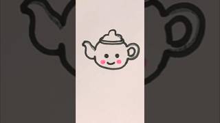 Tea cup drawing ☕️🫖#drawing #youtubeshorts #cute #sketch #doodle #doodleart #kawaii #diy #dailyvlog