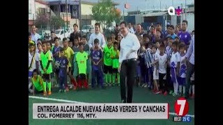 Entrega Adrián nuevas áreas verdes y canchas