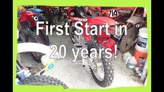 Dirtbike starting up first time in 20 years 1997 Maico 500 (Dirtbike Garage: S1 E16)