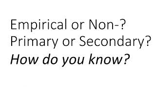 Empirical or Non  Primary or Secondary