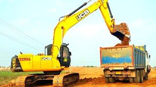 "Mastering Mud Loading: JCB Excavator Backhoe vs. TATA Power Dump Truck vs. Ashok Leyland Truck