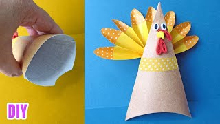 DIY Thanksgiving Cute Turkey Pillow Box | Thanksgiving Paper Crafts | Paper Turkey