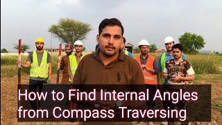 How to Calculate Internal & External Angles of Pentagons by using Compass Traversing | Surveying