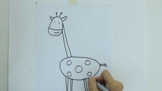 How to draw cartoon Giraffe