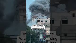 This is the moment an Israeli #airstrike  destroys a high-rise building in Gaza. | #shorts #news