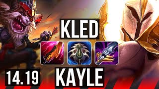 KLED vs KAYLE (TOP) | 12 solo kills, Legendary | EUW Master | 14.19