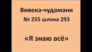 ВивекаЧудамани курс Свамини Видьянанды Сарасвати 255 шлока 293 "Я знаю всё"