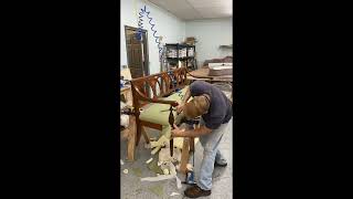 What it takes to upholster a $10,000 bench - timelapse #shorts