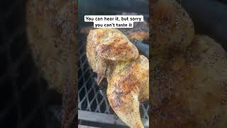 Golden delicious chicken cooked over direct heat #asmr #asmrfood #bbq #bbqlovers