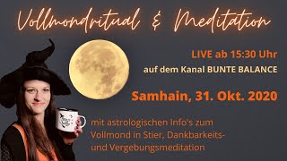 Vollmond in Stier - Ritual & Meditation | Samhain | Halloween | Blue Moon - zweiter Vollmond Oktober