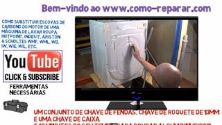 Como substituir as escovas de carbono de um motor ceset numa máquina de lavar roupa Hotpoint.