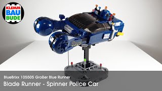 BlueBrixx 105505 Großer Blue Runner – Blade Runner Spinner Police car – modifiziert, Prints