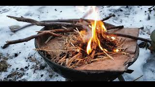 Making fire without matches in -8 degrees  | ■Survival skills and relaxation