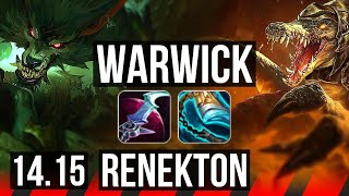 WARWICK vs RENEKTON (TOP) | 69% winrate, 7 solo kills | EUW Diamond | 14.15