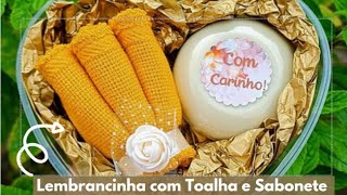 LEMBRANCINHA COM TOALHA E SABONETE|LEQUE DE TOALHA