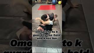 Omoplata to k guard to toehold and kneebar #kneebar #toehold #omoplata #submission