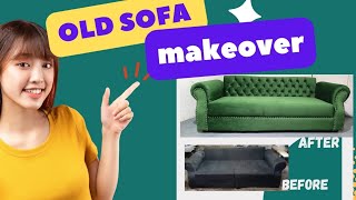 Old Sofa/Couch Transformation (Modern,Tufted, Studs)