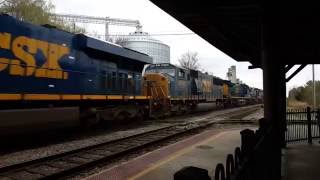 CSX Q438 8 locomotive 150 car north bound manifest @Selma north carolina