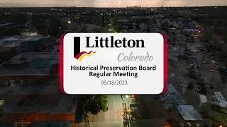 Historical Preservation Board - Regular Meeting - 09/18/2023