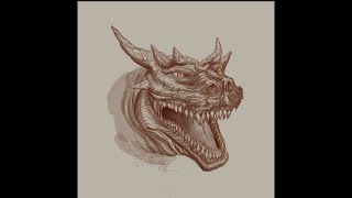 Drawing in Procreate: Head of a dragon