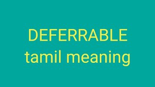 DEFERRABLE tamil meaning/sasikumar