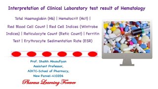 Pharmacy Practice | Interpretation of Clinical Laboratory Test Results