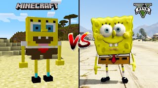 GTA 5 SPONGEBOB SQUAREPANTS VS MINECRAFT SPONGEBOB SQUAREPANTS - WHO IS BEST?