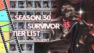 Identity V - Season 30 Survivor Tier List! (Strongest Characters?)