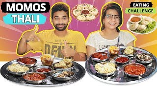 2 X MOMOS THALI EATING CHALLENGE | Momo Thali Eating Competition | Food Challenge