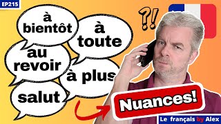 Comment dire AU REVOIR en français ❓ Il y a des NUANCES ❗