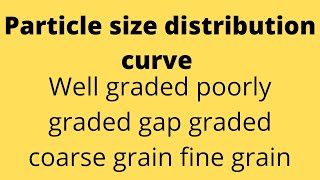 Particle size distribution curve | Sieve Analysis | Well graded | Poorly graded | Gap graded