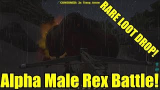 Alpha T-Rex Battle! Rare Loot Drops! ARK: Survival Evolved Patch 193.0