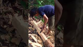 Survival Skill - Creating pestle of rice using water power || #Shorts