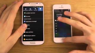 Samsung Galaxy S4 vs  iPhone 5 iOS 7