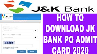 How to download Jk Bank PO Admit Card|Jkbank PO admit card download 2020| Mission Jkssb